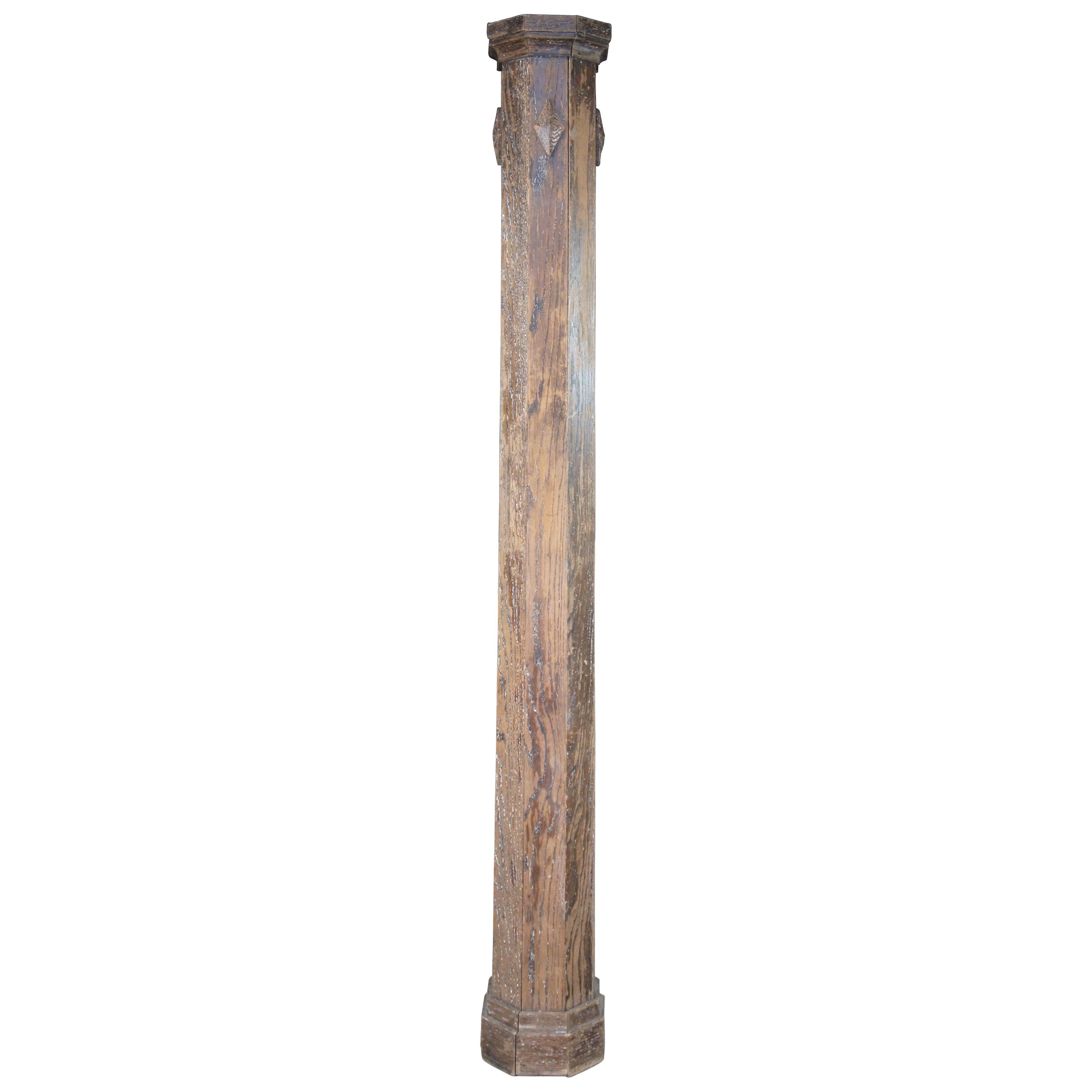 Architectural Salvage Vintage Column Base Distressed Column Pedestal Shabby Chic D\u00e9cor Vintage Wood Base Display Stand