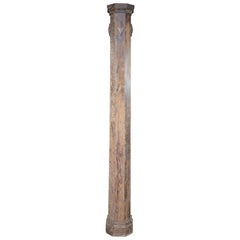 20th Century Reclaimed Architectural Salvage Oak Column Octagonal Pillar