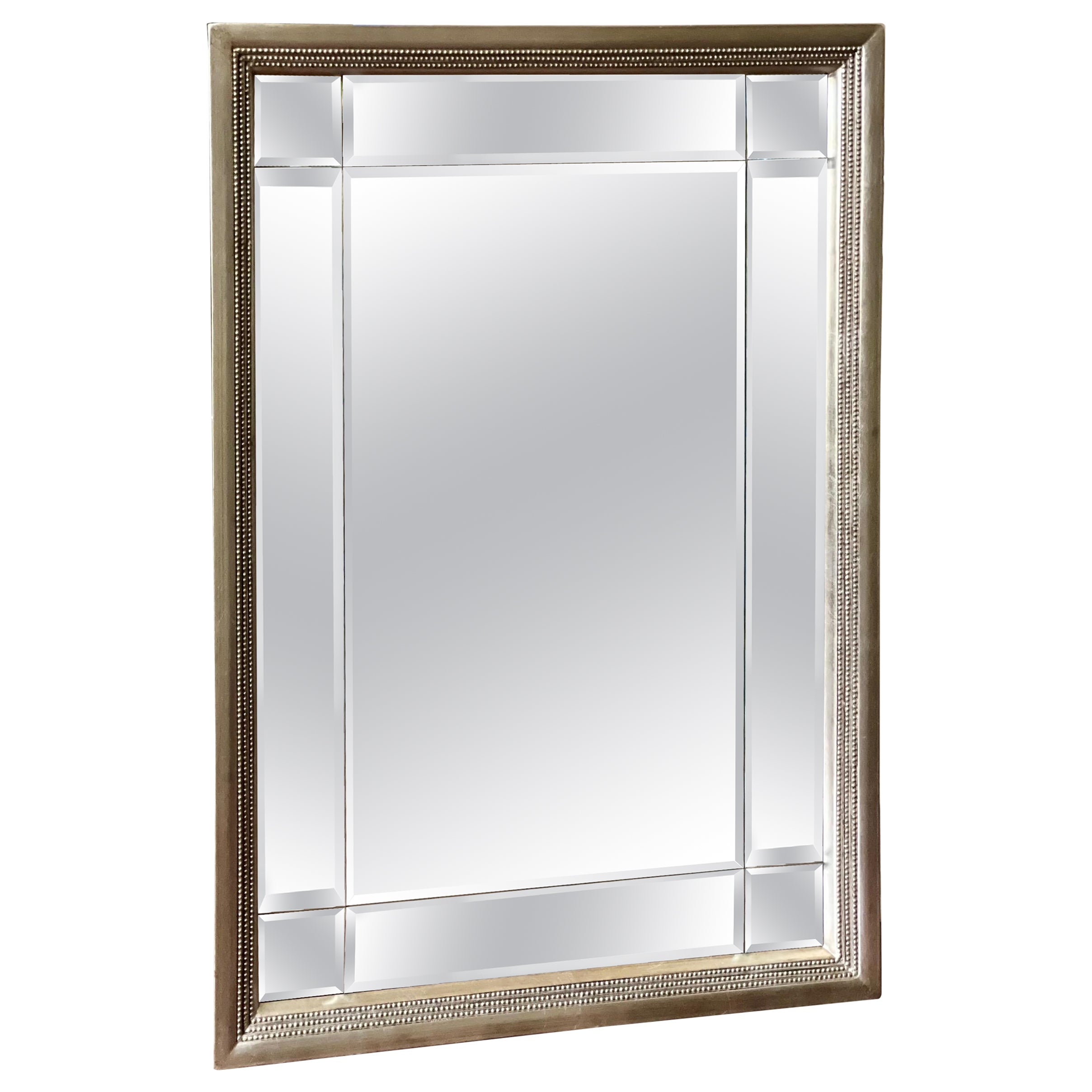 20th Century Rectangular Beveled Gilt Wood Frame Mirror