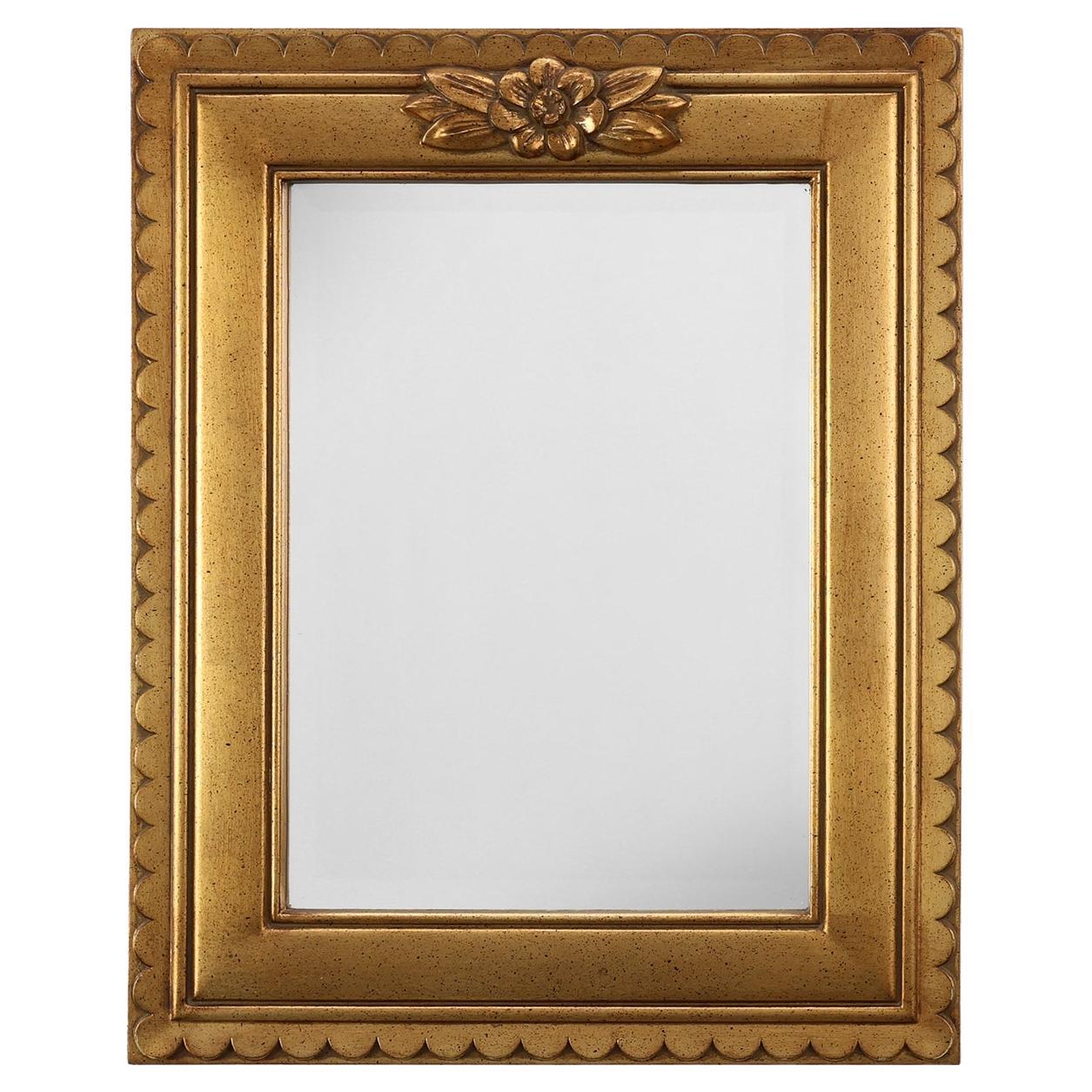 20th Century rectangular Deknudt Gilt Resin Mirror, Belgium For Sale