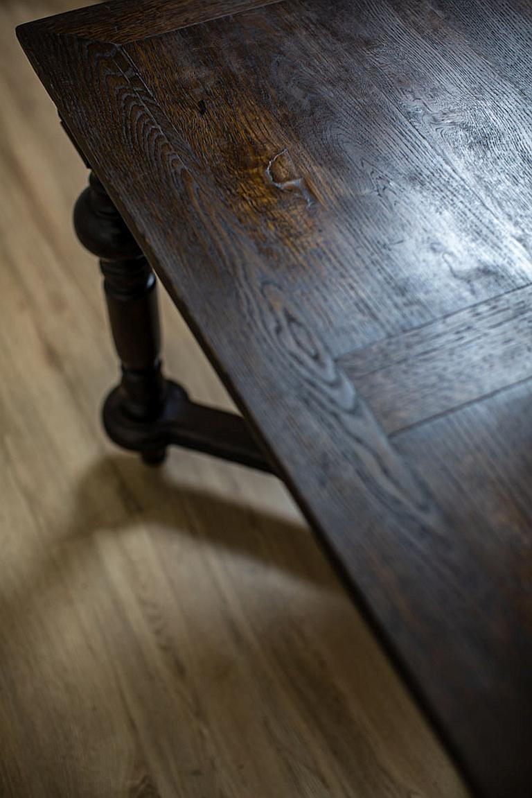 Early 20th-Century Rectangular Oak Dining Table For Sale 4