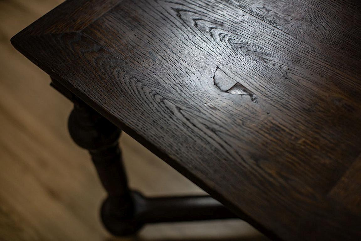 Table de salle à manger rectangulaire en chêne du début du XXe siècle en vente 5