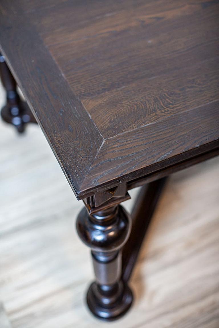 Early 20th-Century Rectangular Oak Dining Table For Sale 8