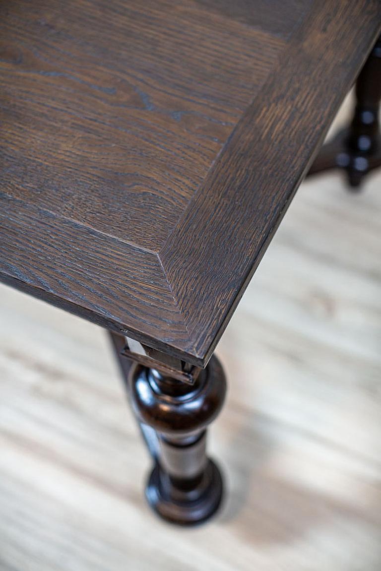 Early 20th-Century Rectangular Oak Dining Table For Sale 9