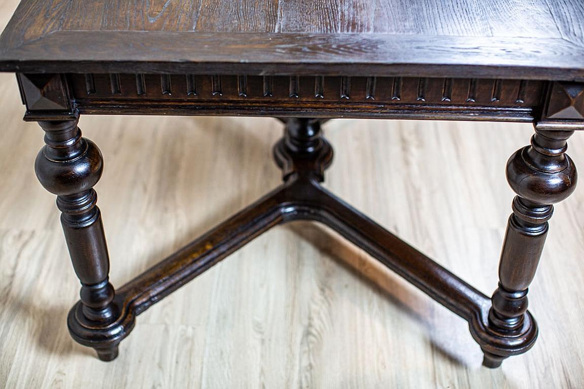 Early 20th-Century Rectangular Oak Dining Table In Good Condition For Sale In Opole, PL