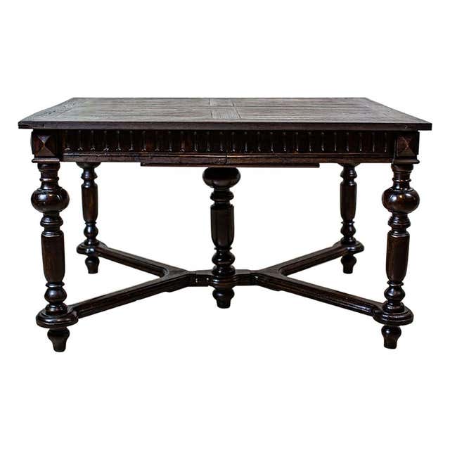 Italian Antique Wooden Rectangular Dining Table, Early 1900s at 1stDibs