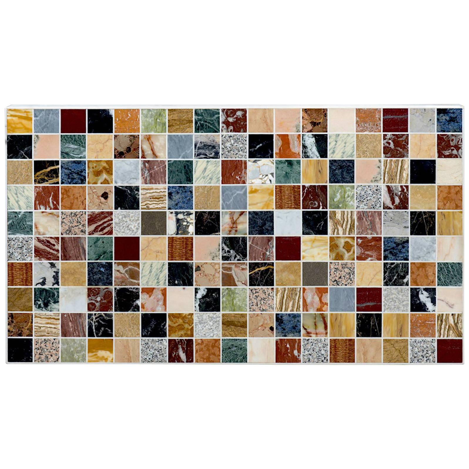20th Century Rectangular Specimen Multicolour Marble Italian Table