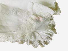 20th Century Rectangular White Linen Embroidered Tablecloth