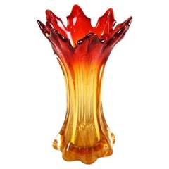 Vaso in vetro di Murano Glass Sommerso rosso/ambrato del XX secolo - Metà del secolo, IT 1960 ca.