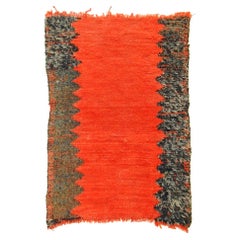 20th Century Red and Black in Wool Berber Tribal Imouzzer-Kandar Rug, 1960s