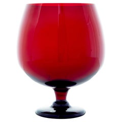 20th century red art glass vase by Monica Bratt