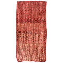 20th Century Red, Brown and White Chess Berber Talsent Rug from Morocco, 1950s