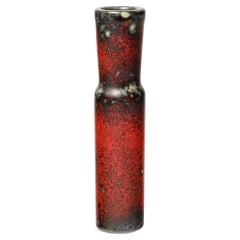20th century red ceramic vase by Hans Hedberg Vallauris 1970 design