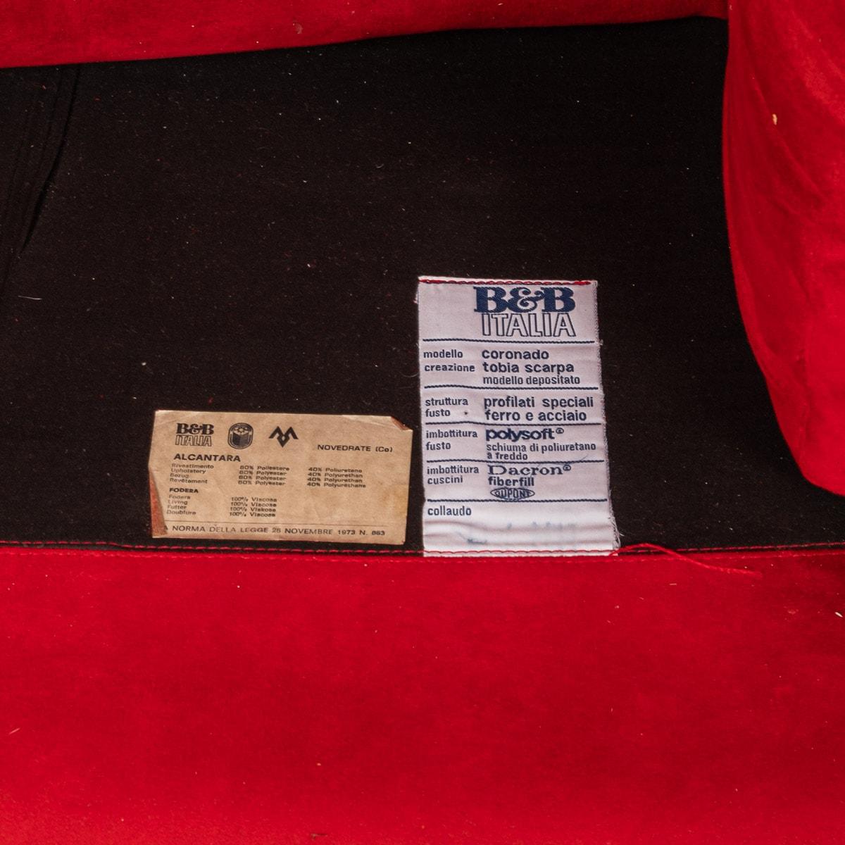 Fauteuil rouge « Coronado » du 20ème siècle par Tobia Scarpa pour B&B Italia en vente 6