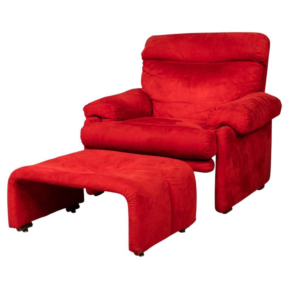 20th Century Red "Coronado" Armchair By Tobia Scarpa For B&B Italia For Sale