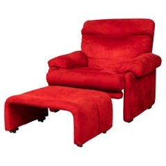 Vintage 20th Century Red "Coronado" Armchair By Tobia Scarpa For B&B Italia