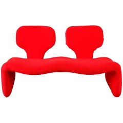 Vintage 20th Century Red Djinn Sofa by Olivier Mourgue for Airborne