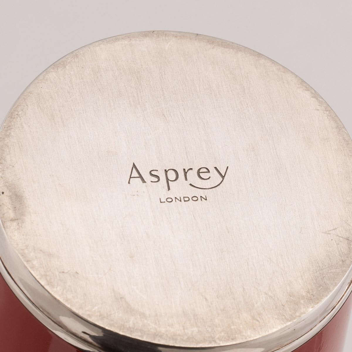 20th Century Red Enameled on Silver Plate Cocktail Shaker, Asprey, circa 1980 4