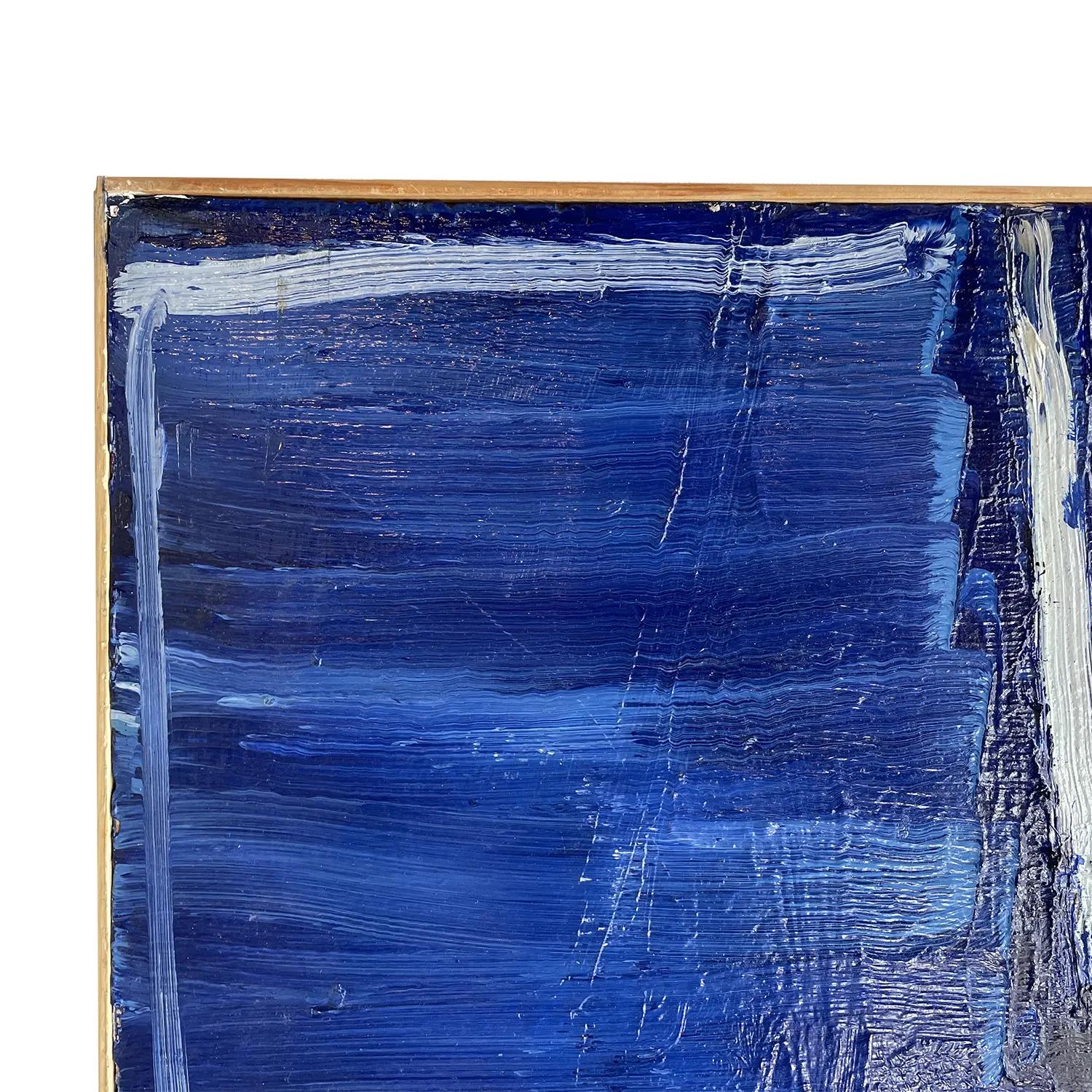 20ième siècle Peinture à l'huile abstraite française du 20ème siècle représentant un terrain en couleur, par Daniel Clesse en vente