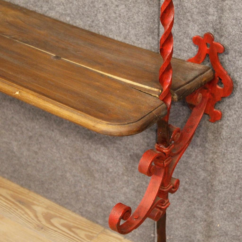 20th Century Red Iron and Wooden Shelves French Étagère, 1960 1