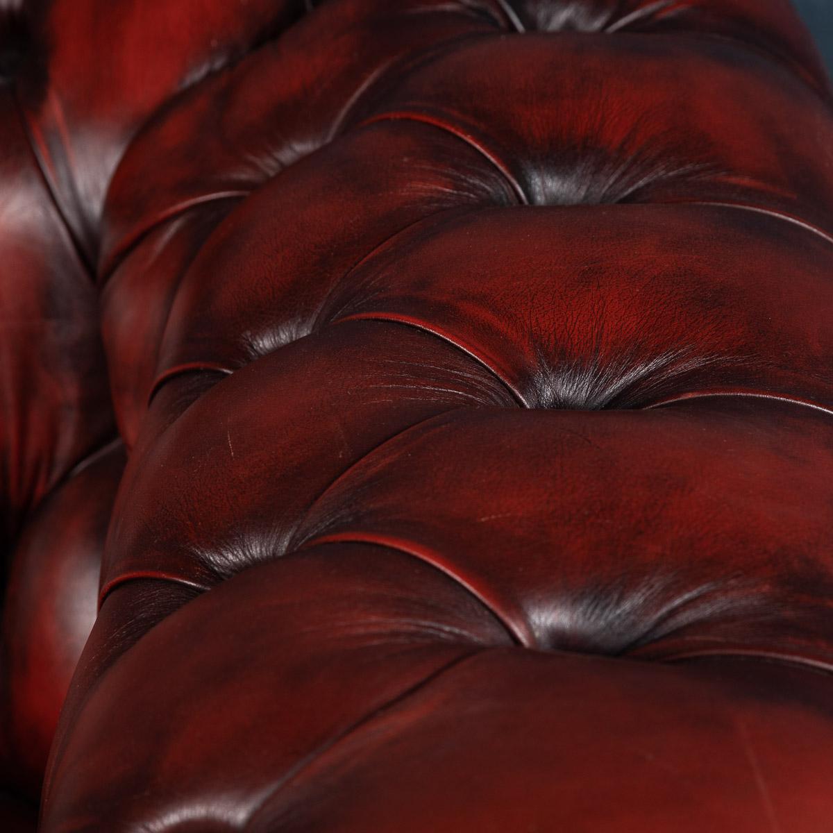 20th Century Red Leather Chesterfield Sofa with Button Down Seat, circa 1970 9