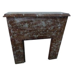 20th Century Red Marble Fireplace in Square Form