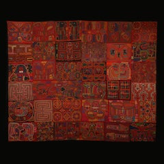 20th Century Red Mola Quilt, Kuna People, San Blas Islands, Panama