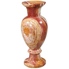 Vintage 20th Century Red-Onyx Marble Vase