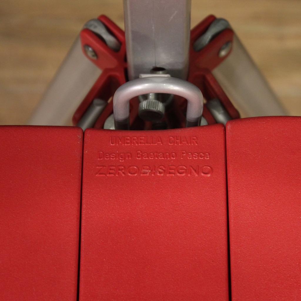 silla paraguas moderna italiana de plástico y metal rojo del siglo XX, 1995 4