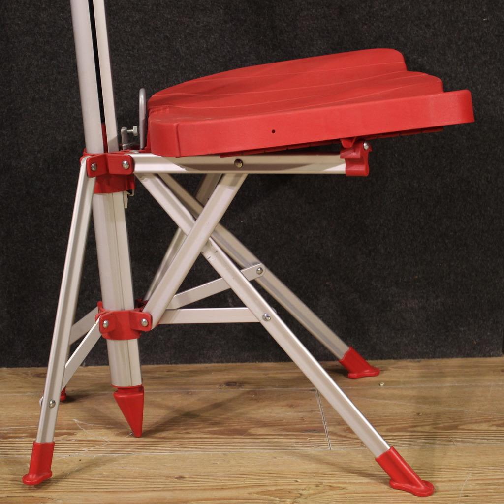 silla paraguas moderna italiana de plástico y metal rojo del siglo XX, 1995 6