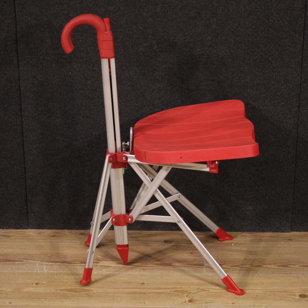 silla paraguas moderna italiana de plástico y metal rojo del siglo XX, 1995 Metal