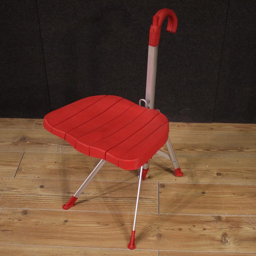 silla paraguas moderna italiana de plástico y metal rojo del siglo XX, 1995 3