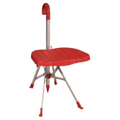 silla paraguas moderna italiana de plástico y metal rojo del siglo XX, 1995