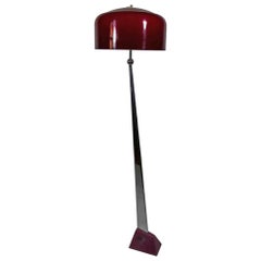 20th Century Red Plexiglass Spanish Vintage Floor Lamp
