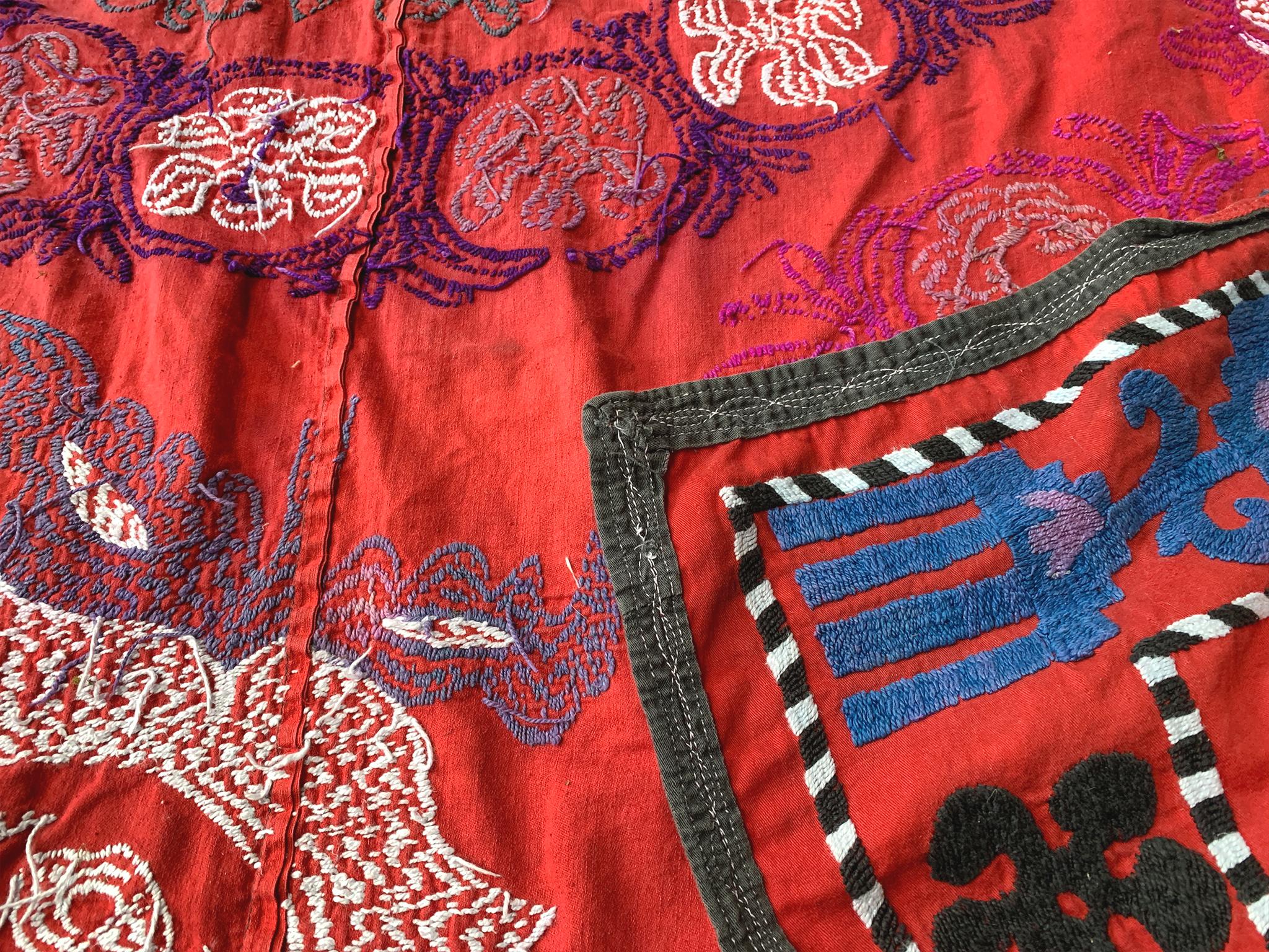 20th Century Red Suzani Textile 4