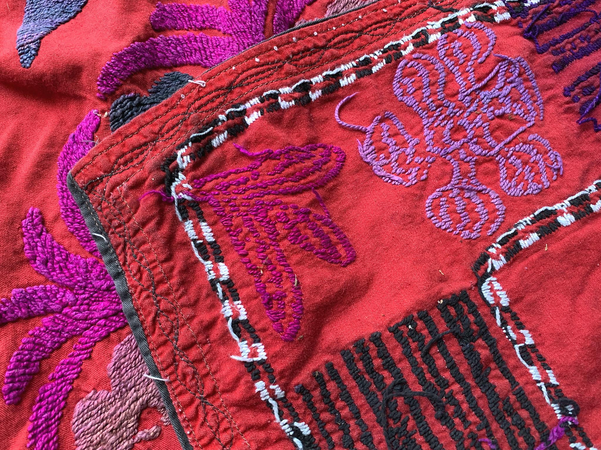20th Century Red Suzani Textile 5