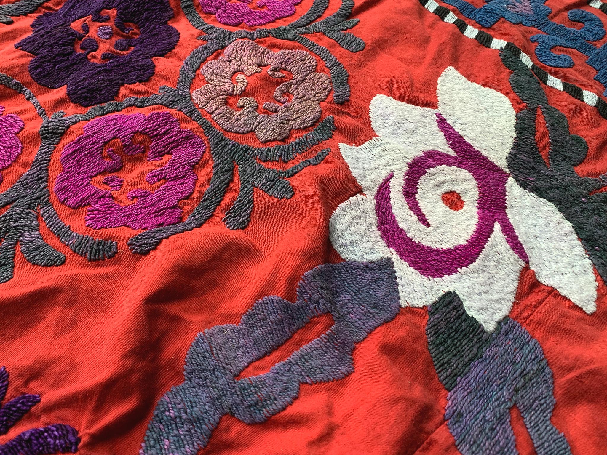 20th Century Red Suzani Textile 3