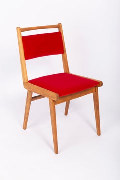 20th Century Red Velvet Chair, Poland, 1960s