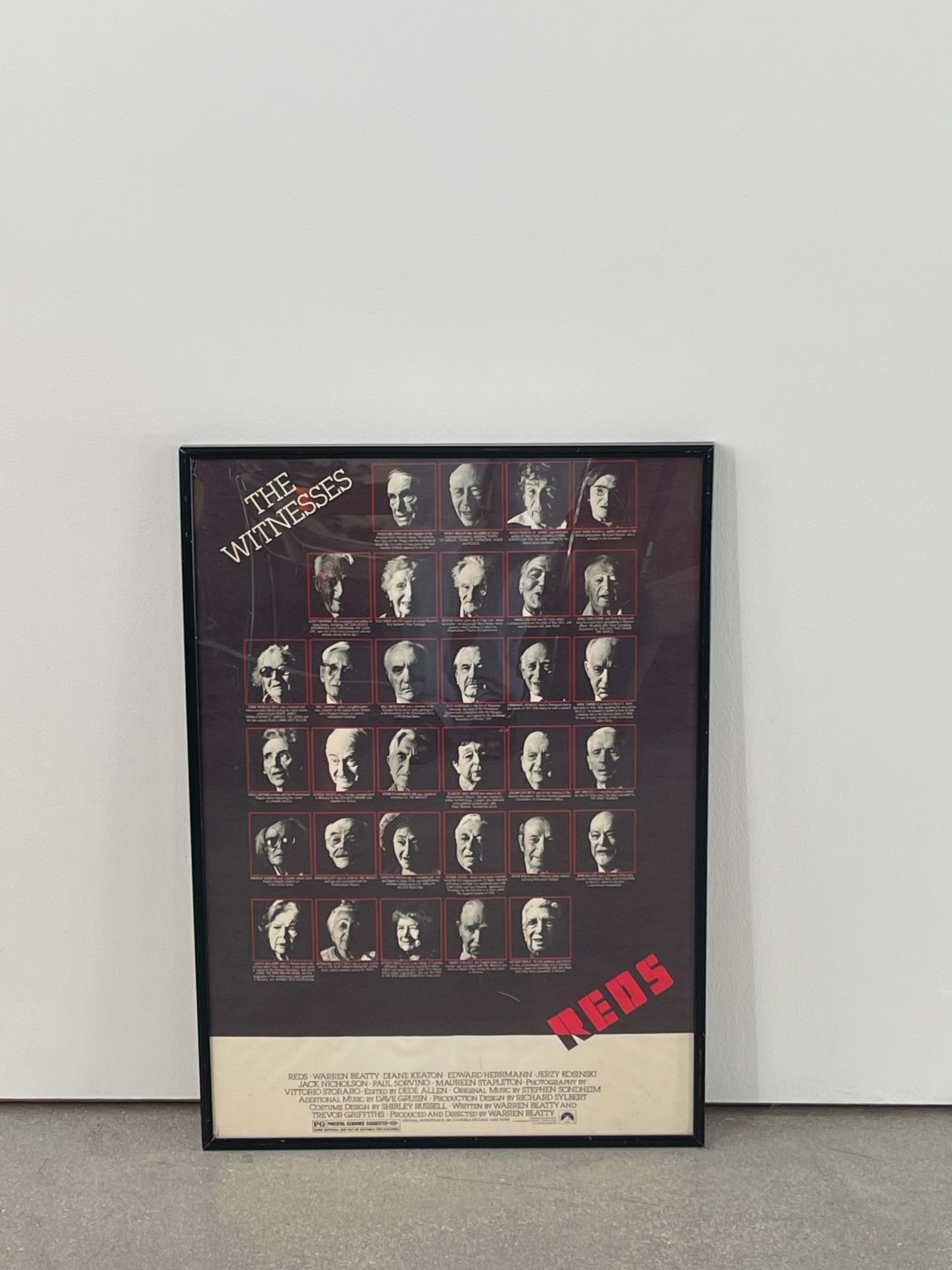 Late 20th Century 20th Century REDS Movie Poster by Warren Beatty, 1981