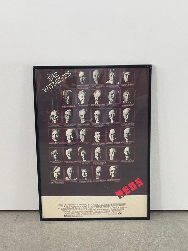 Metal 20th Century REDS Movie Poster by Warren Beatty, 1981 For Sale