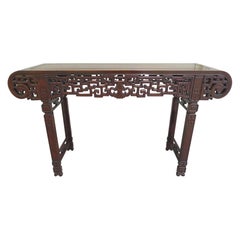 Vintage 20th Century Refinished Elmwood Asian Altar Table