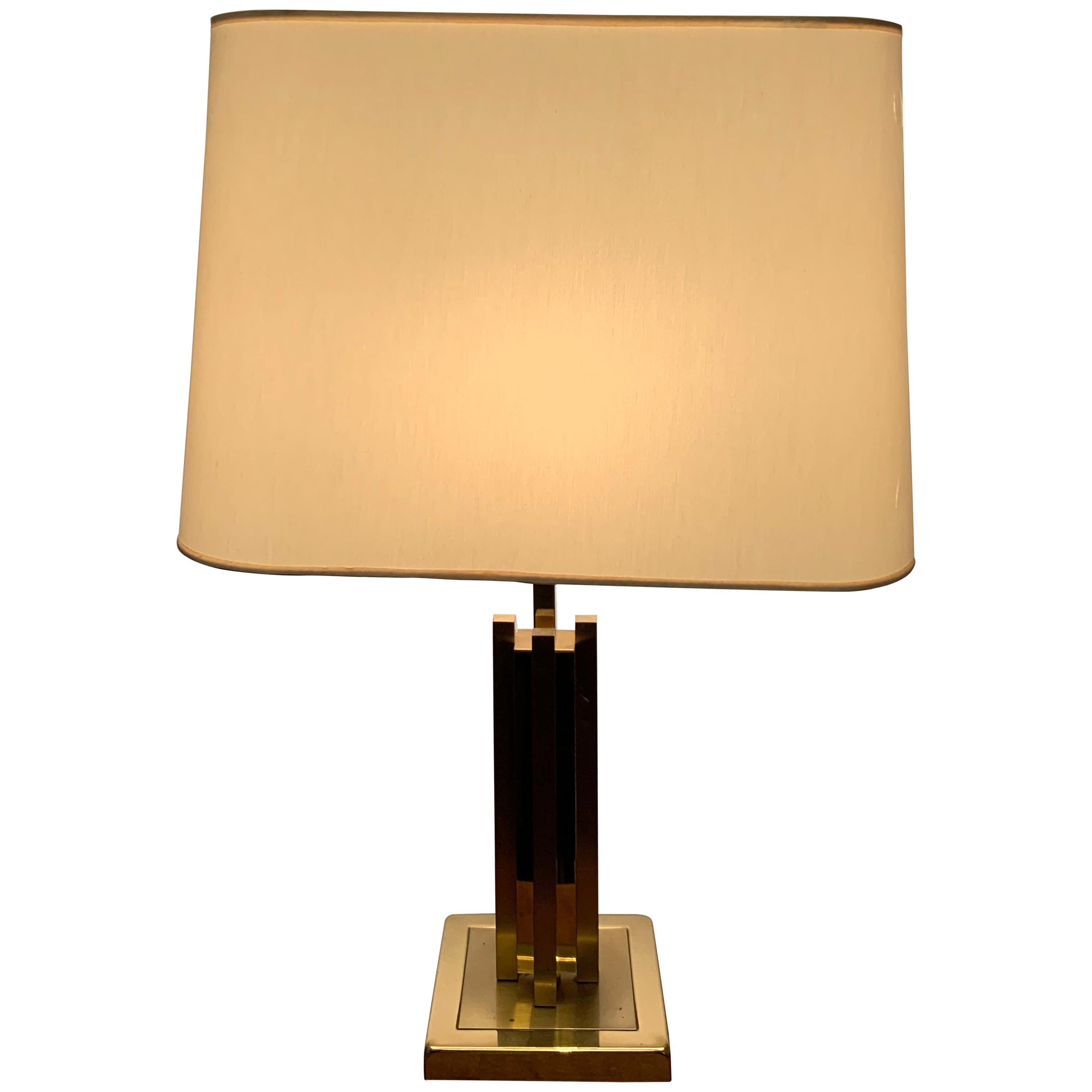 20th Century Regency Gold Silver Table Lamp by Willy Rizzo for Lumica, 1980s