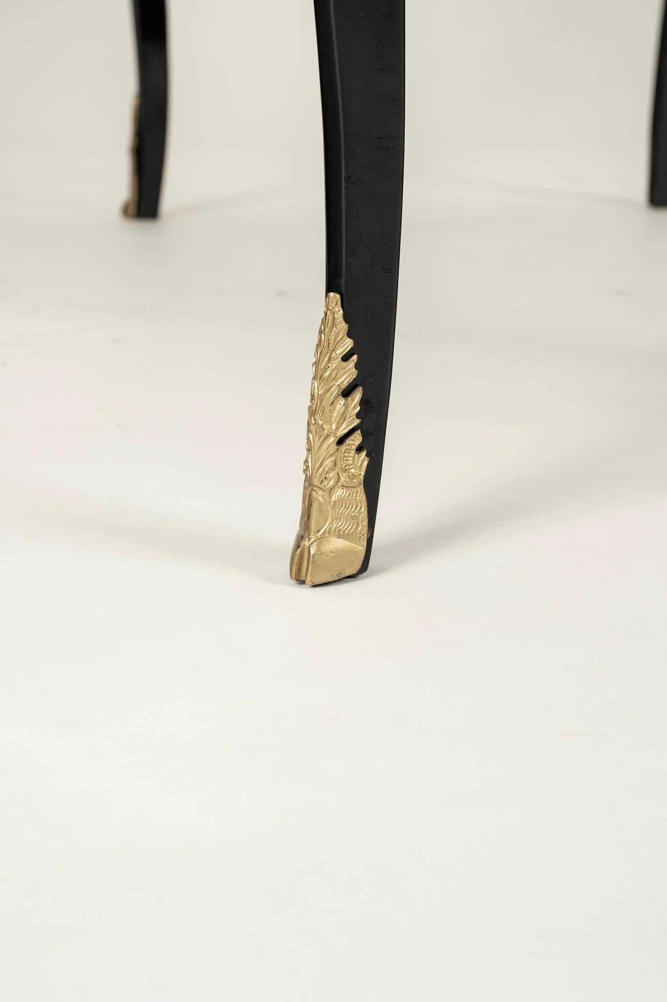 20th Century Regency Style Black Lacquered Desk For Sale 7