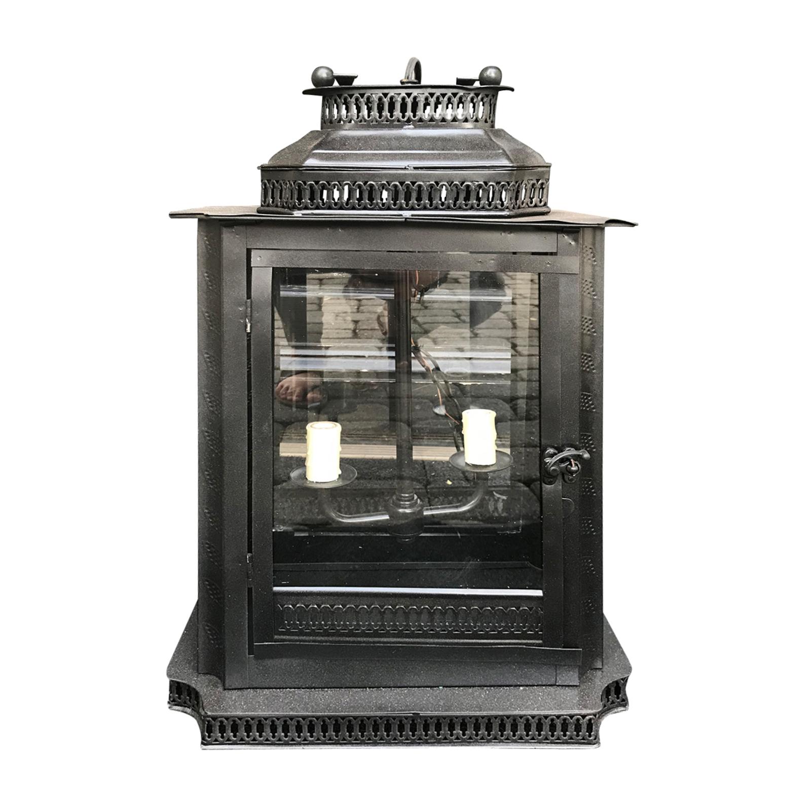 20th Century Regency Style Black Tole Lantern For Sale