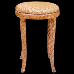 20. Jahrhundert Regency-Stil geschnitzt Faux Bois Hocker