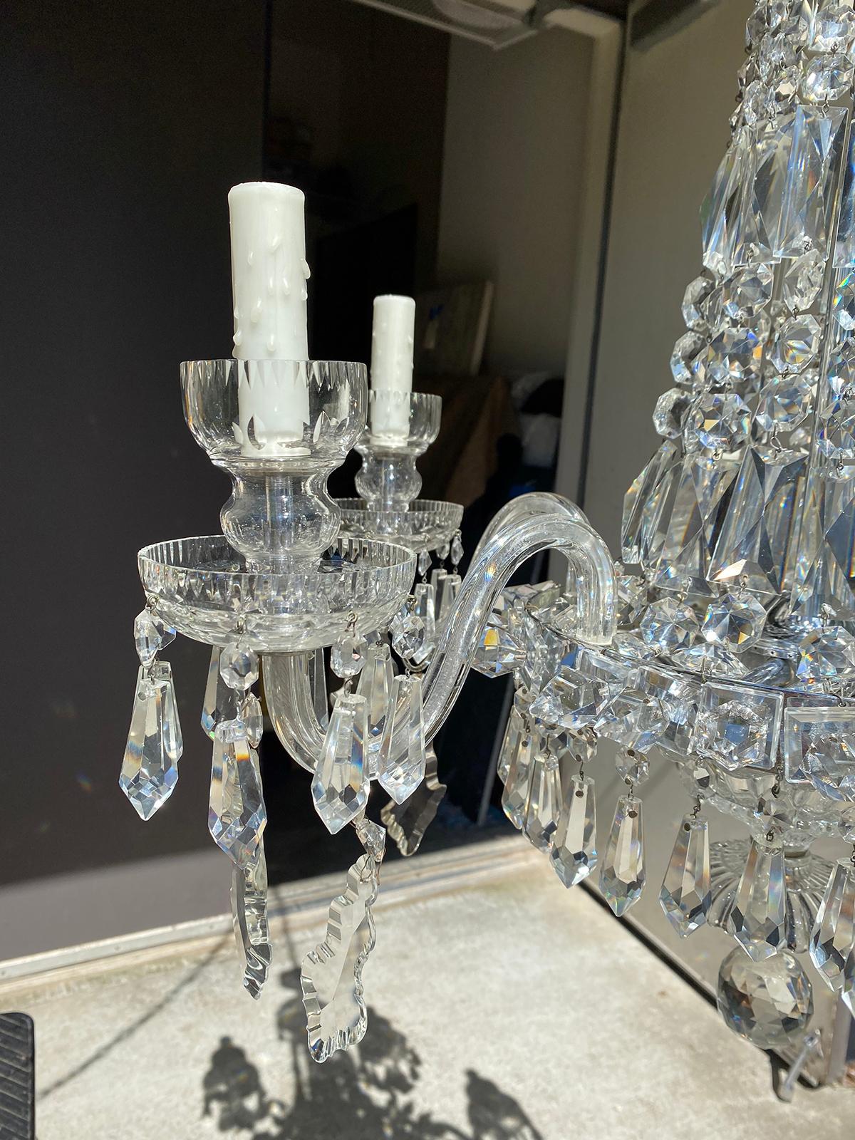 20th Century Regency Style Crystal Six Arm Chandelier For Sale 7
