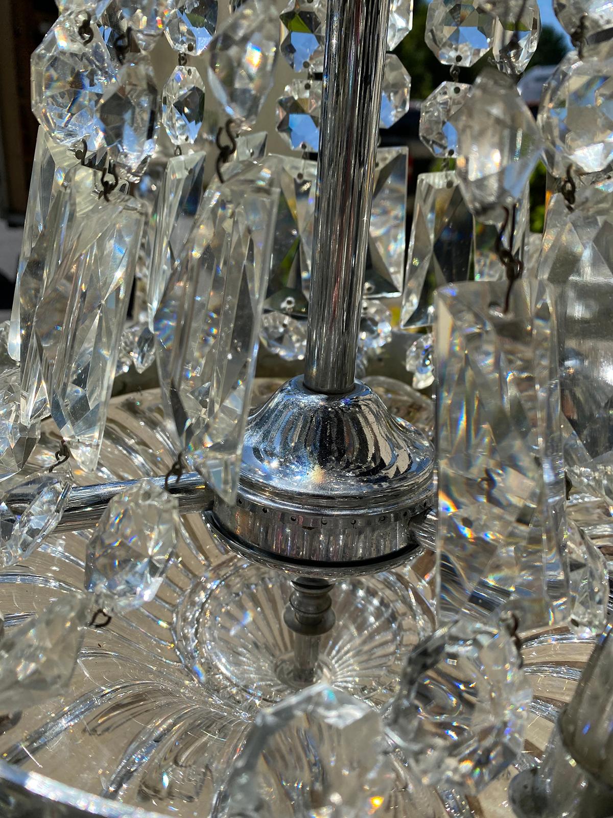 20th Century Regency Style Crystal Six Arm Chandelier For Sale 10