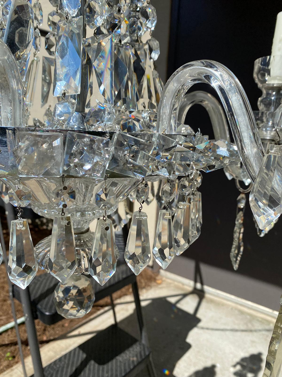 20th Century Regency Style Crystal Six Arm Chandelier For Sale 11
