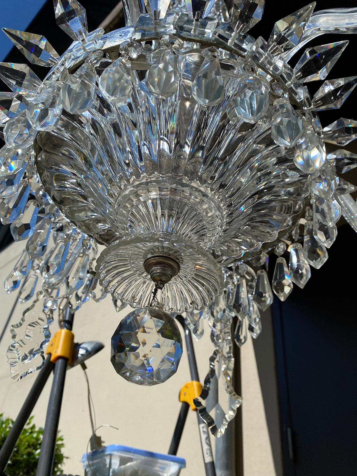 20th Century Regency Style Crystal Six Arm Chandelier For Sale 12