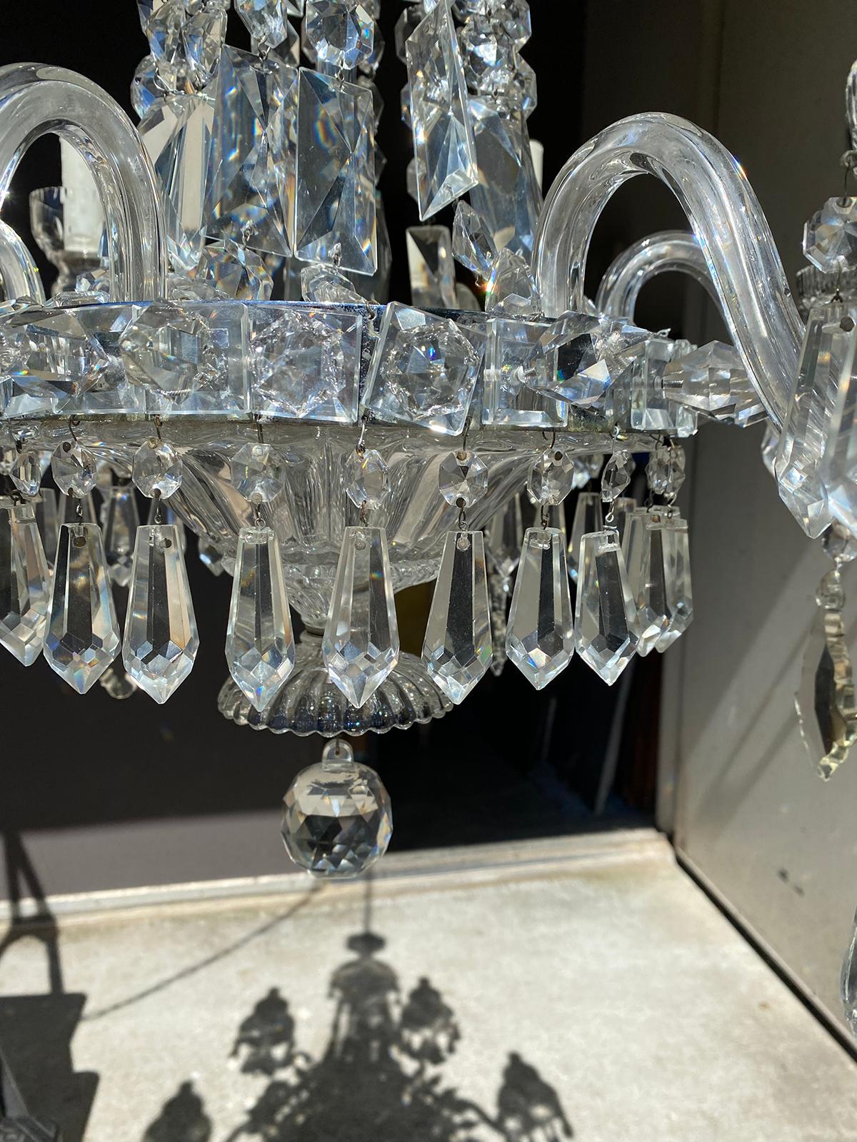 20th Century Regency Style Crystal Six Arm Chandelier For Sale 13